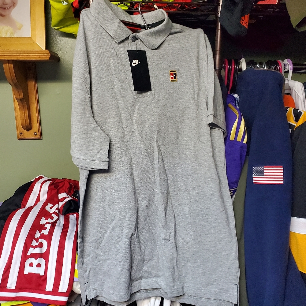 Nike Court Polo 943442-063 Mens Small Color Gray